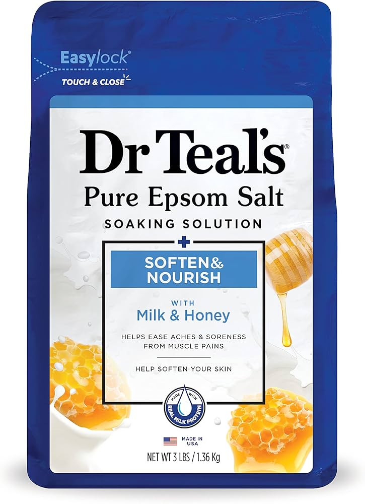 Dr. Teal's Epsom Salt Soaking Solution, Soften & Nourish with Milk and Honey, 48 Oz (Packaging Ma... | Amazon (US)