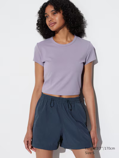 Ultra Stretch AIRism Cropped T-Shirt | UNIQLO US | UNIQLO (US)