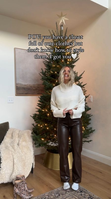 I want to help end days of standing in our closets full of clothes feeling like we have nothing to wear😤 Simple, comfy & chic is the goal! 





Winter fashion, style , easy, look, winter, ootd, faux leather pants, Abercrombie, outfit, inspo, get dressed with me, everyday, casual, chic , mom style 

#LTKstyletip #LTKSeasonal #LTKHoliday