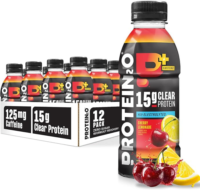 Protein2o 15g Whey Protein Infused Water Plus Energy, Cherry Lemonade, 16.9 oz Bottle (Pack of 12... | Amazon (US)