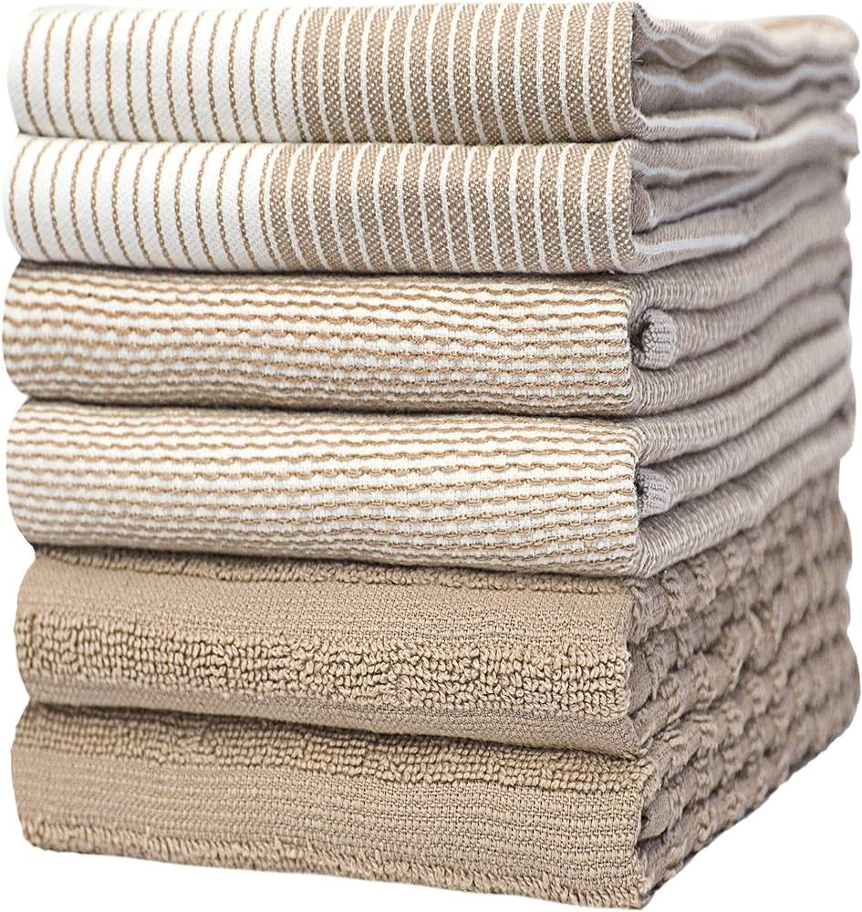 Amazon.com: Premium Dish Towels (20”x 28”, 6 Pack) | Large Cotton Kitchen Hand Towels | Flat ... | Amazon (US)