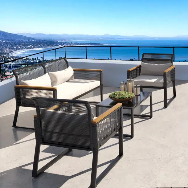 Hansley 4 - Person Outdoor Seating Group with Cushions | Wayfair North America