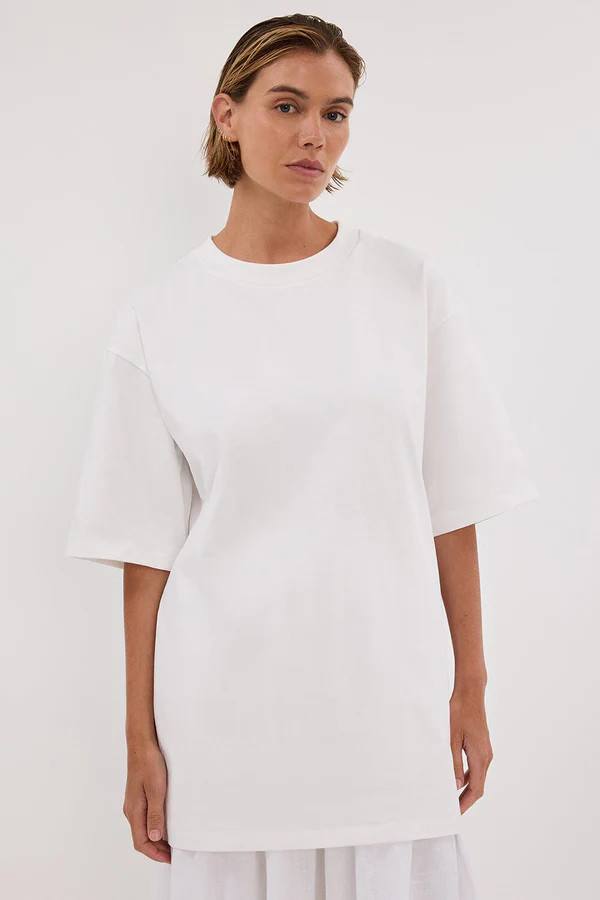 NOAH WHITE LONGLINE TEE | DISSH