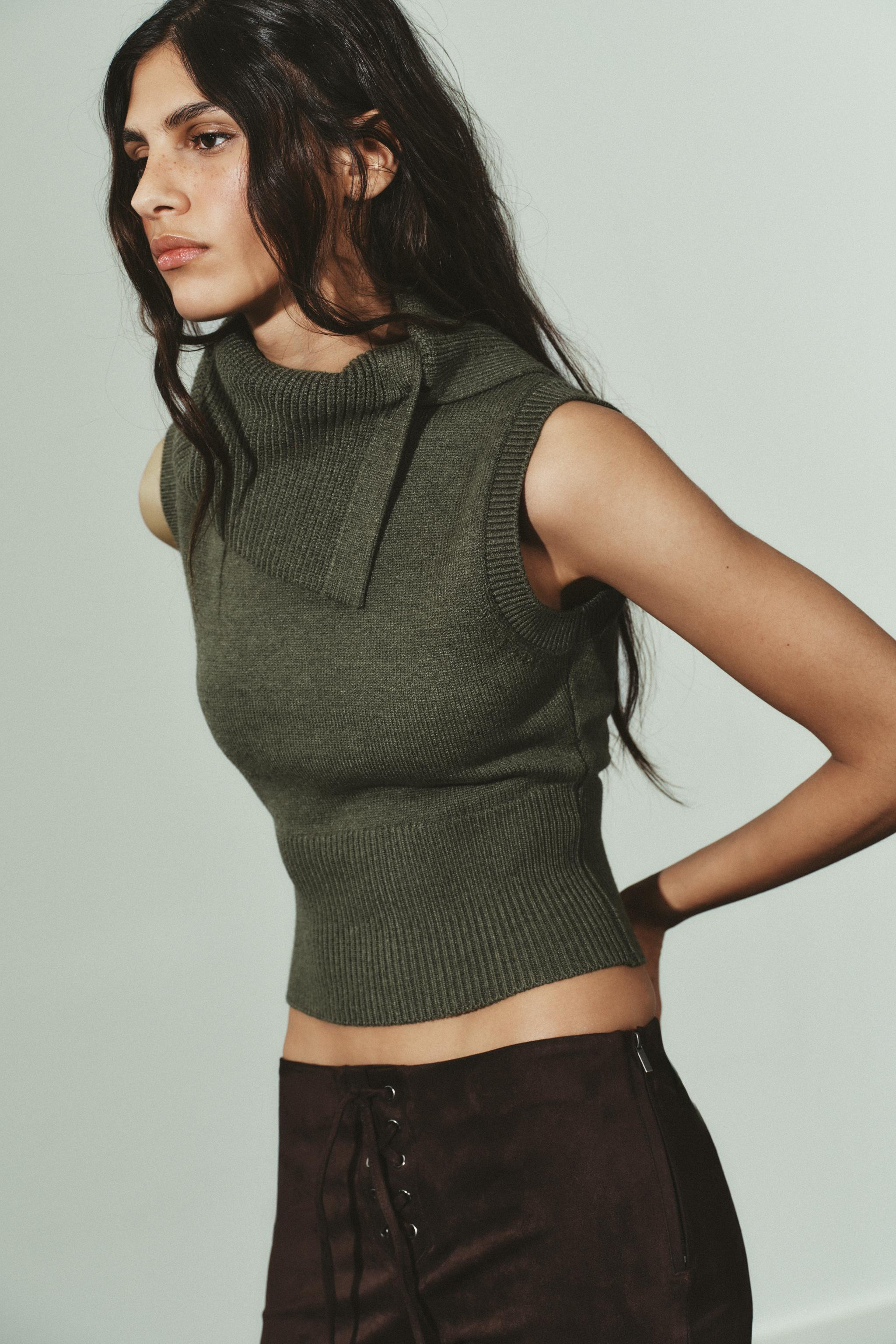 LAPEL KNIT TOP | Zara UK