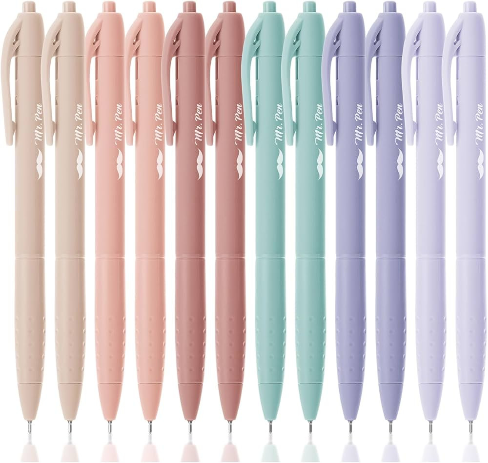 Mr. Pen- Aesthetic Pens, 12 Pack, Black Ink, Fast Dry, Fine Tip Pens for Note Taking, Pens Aesthe... | Amazon (US)
