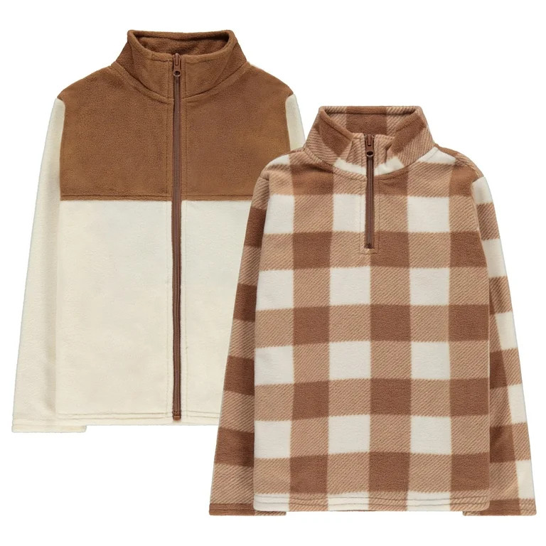 STITCH & STONE Boys 2PK Micro Fleece Pullover - Cozy and Cool Sweaters for Boys | Walmart (US)