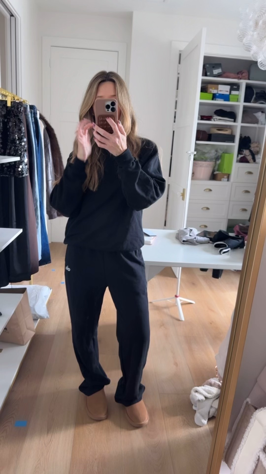 Accolade sweat set 
Finally bought a tan to go with it!
Tank small
Sweatshirt small
Sweatpants xs
Uggs 8

#LTKOver40 #LTKSeasonal