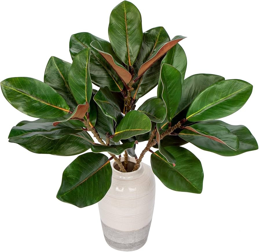 Briful Faux Magnolia Branches 22 Inches Artificial Magnolia Leaves Stems Real Touch Faux Greenery... | Amazon (US)