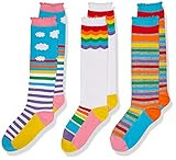 Jefferies Socks Girls' Little Colorful Rainbow Knee High Socks 3 Pair Pack | Amazon (US)