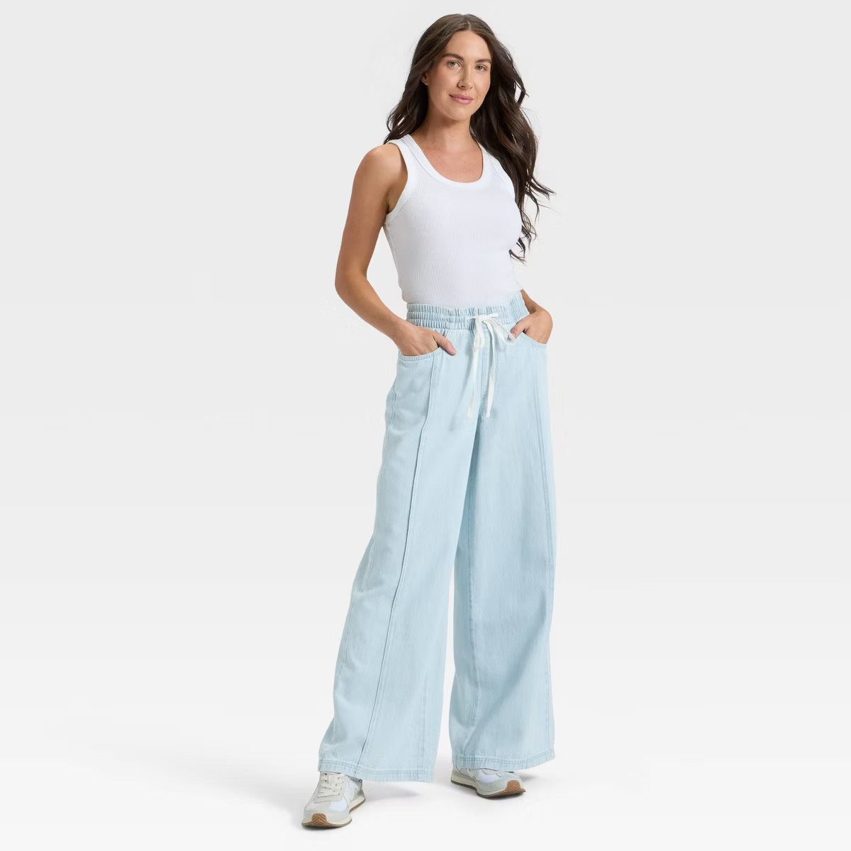 Women's High-Rise Drawstring Wide Leg Relaxed Fit Beach Pants - Universal Thread™ | Target