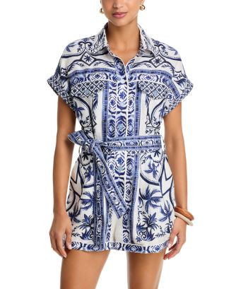 Wonderful City Linen Belted Romper | Bloomingdale's (US)