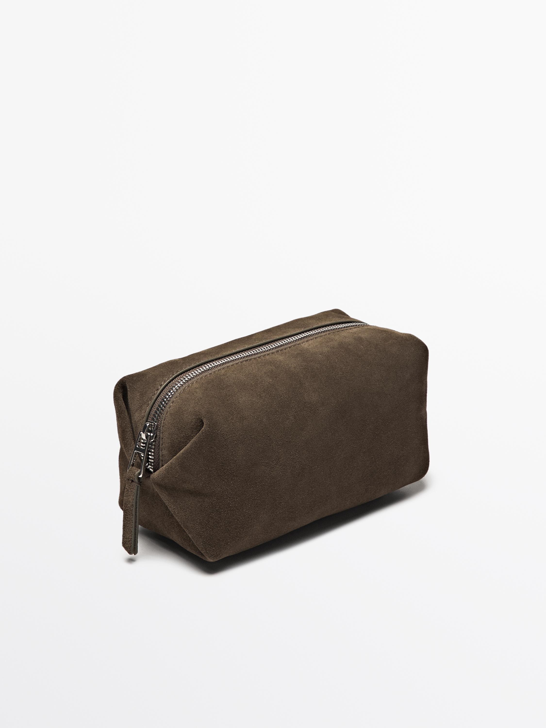 Split leather toiletry bag | Massimo Dutti UK