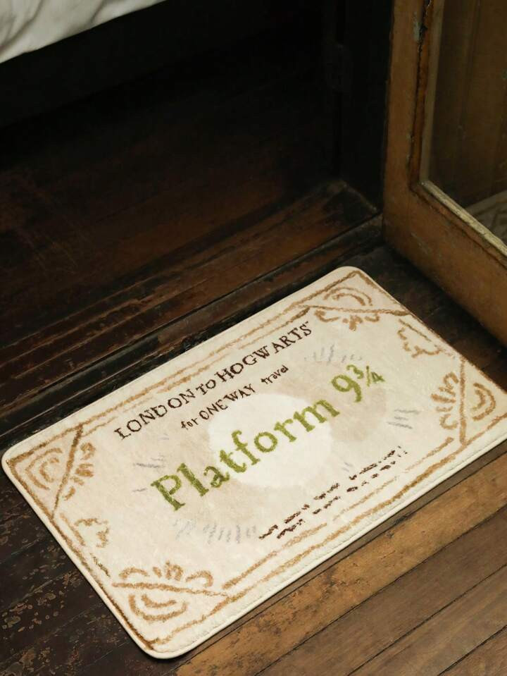 HARRY POTTER X SHEIN 1pc Slogan Graphic Non-slip Bath Rug, Modern Polyester Absorbent Toilet Mat ... | SHEIN