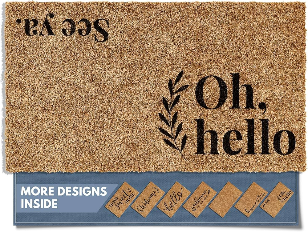 Barnyard Designs 'Oh Hello, See Ya' Doormat Welcome Mat for Outdoors, Large Front Door Entrance M... | Amazon (US)