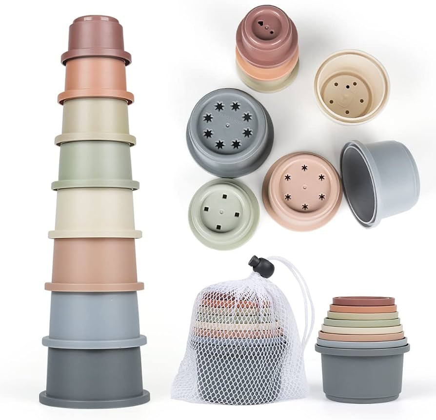 Stacking Cups Baby Toy 6-12 Months, Toddler Nesting Cups Set for Boys and Girls, 8PCS Stackable B... | Amazon (CA)