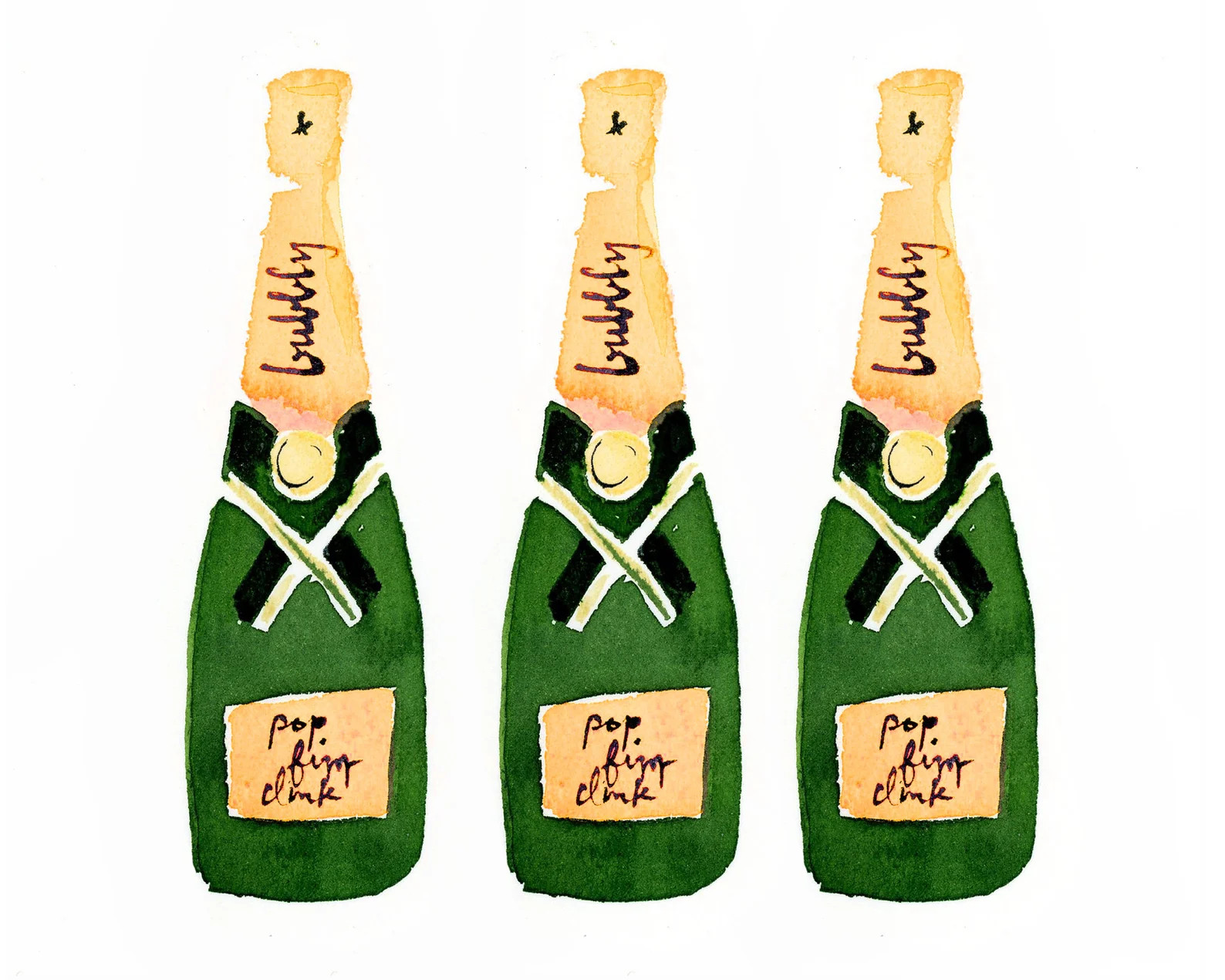 Bar Cart Art: Champagne Trio | Etsy (US)