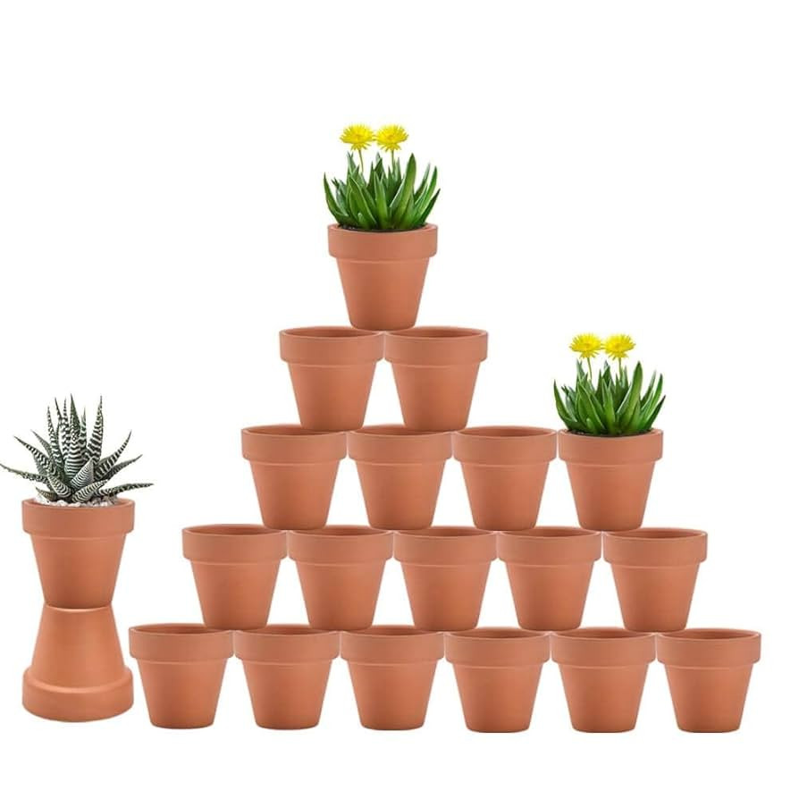 vensovo 3 Inch Terra Cotta Pots with Drainage - 20 Pack Clay Flower Pots, Succulent Nursery Pots ... | Amazon (CA)