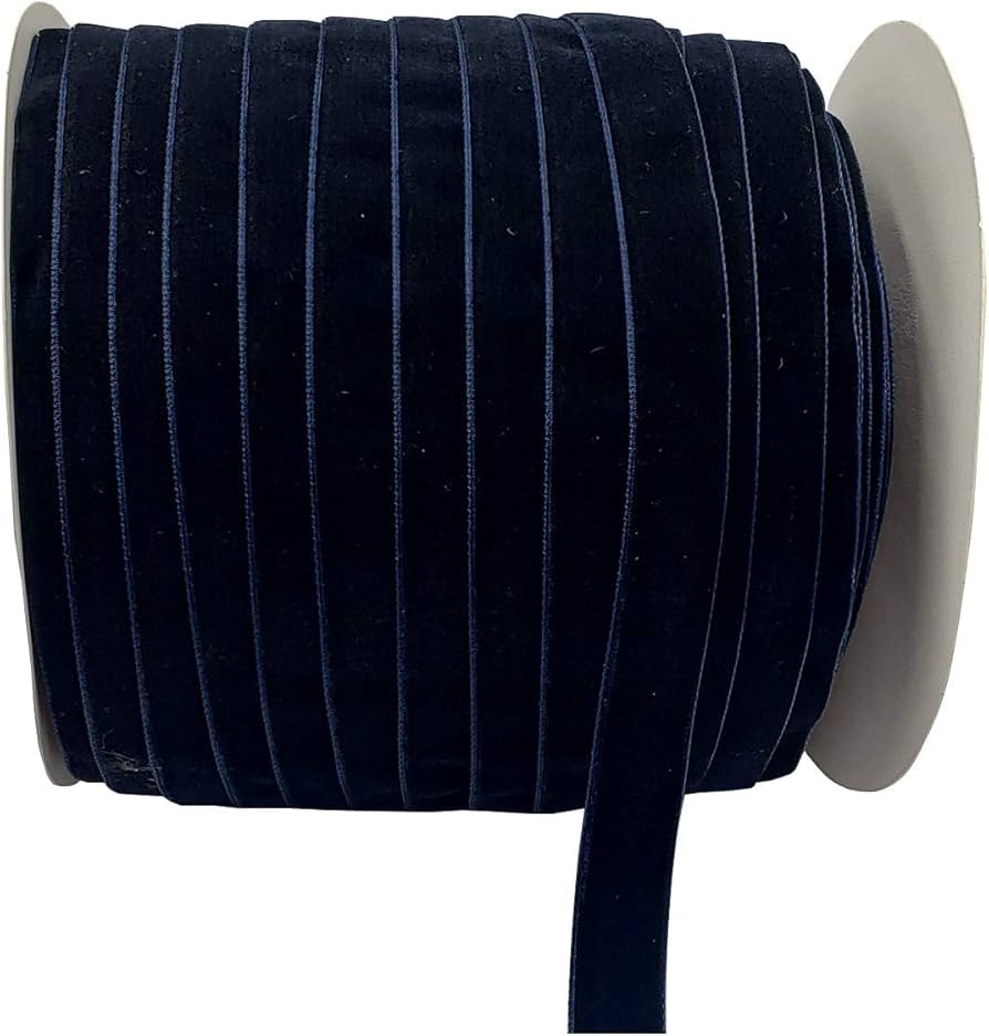 10 Yards Velvet Ribbon Spool (Navy, 5/8") | Amazon (US)