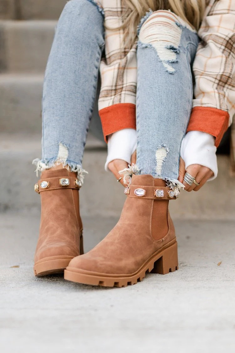 Follow Me Booties - Tan | Mindy Mae's Market