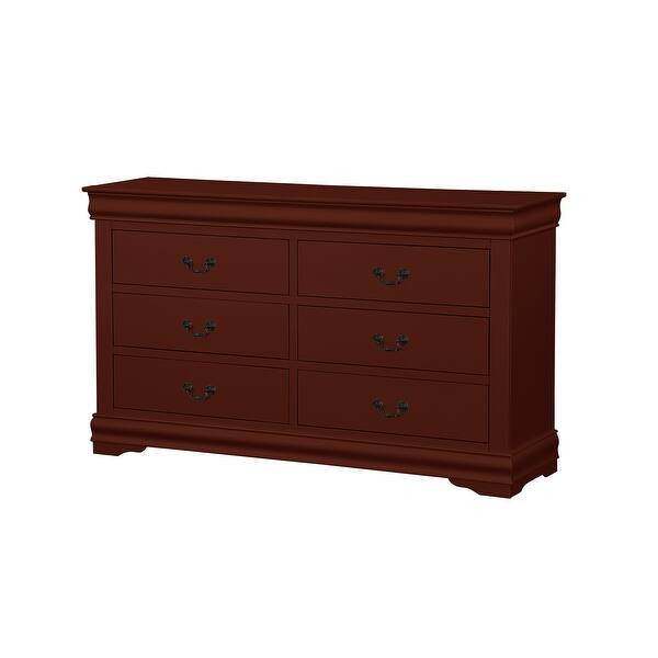 3 Tier 6 Drawers Dresser in Cherry - Overstock - 35374252 | Bed Bath & Beyond