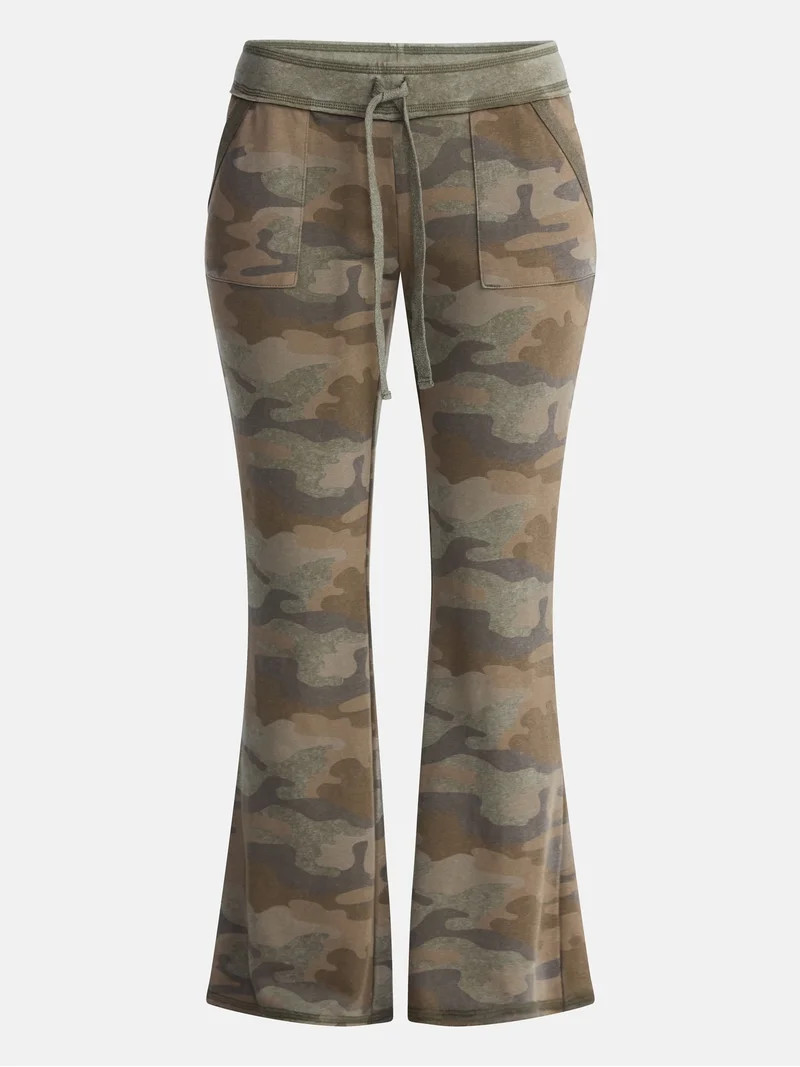 No Boundaries Flare Leg French Terry Pant, Women's Sizes XXS-XXL | Walmart (US)