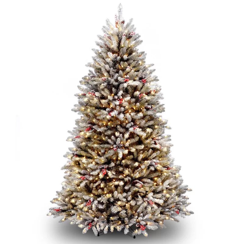 Dunhill Fir Green/White Christmas Tree with Clear/White Lights | Wayfair North America