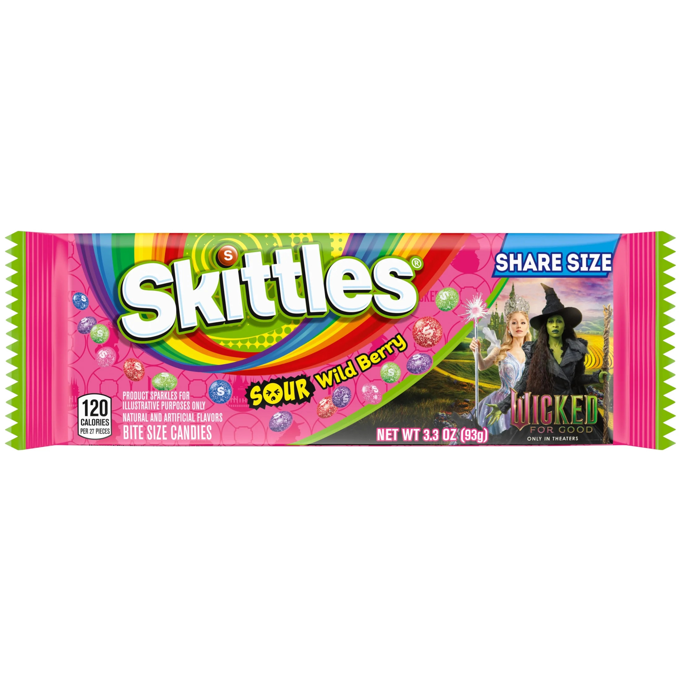 Skittles Sours Wild Berry Chewy Candy, Share Size- 3.3 oz pack | Walmart (US)