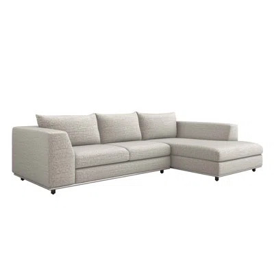 Comodo Left Chaise 2 Piece Sectional - Polished Nickel Frame - Storm Upholstery | Wayfair North America
