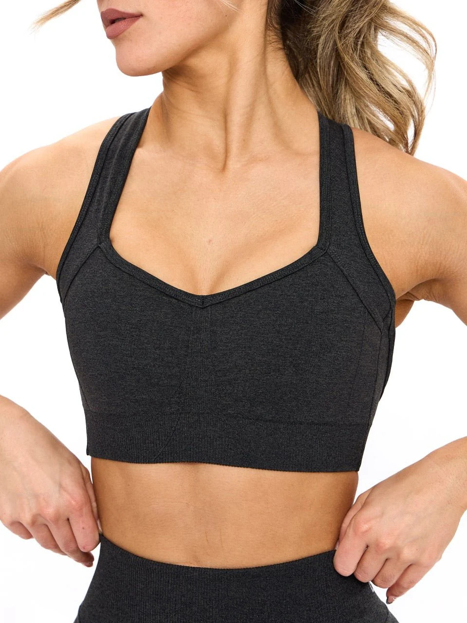 Vida Seamless Sports Bra - Charcoal | Buffbunny