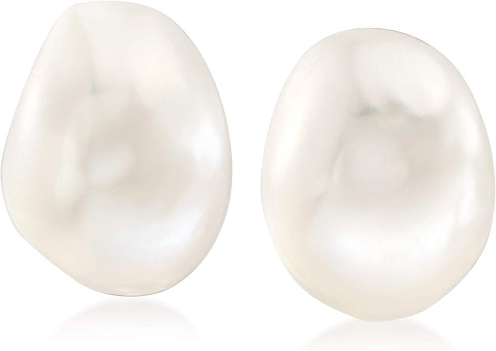 Ross-Simons 16x13mm Cultured Baroque Pearl Earrings in 14kt Yellow Gold | Amazon (US)