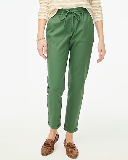 Linen-cotton blend drawstring pant | J.Crew Factory