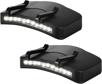 Mudder 2 Pcs Hat Light Clip 11 LED Cap Lights Clip on Hat Battery Powered Hat Brim Clip on Light ... | Amazon (US)
