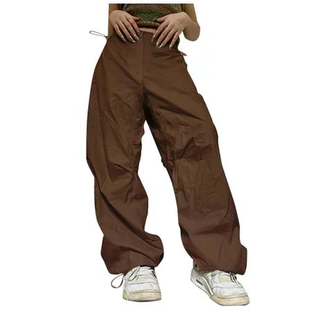 Dadaria Cargo Pants Women High Waisted Women s Retro Street Loose Wide Leg Overalls Women Button Hig | Walmart (US)