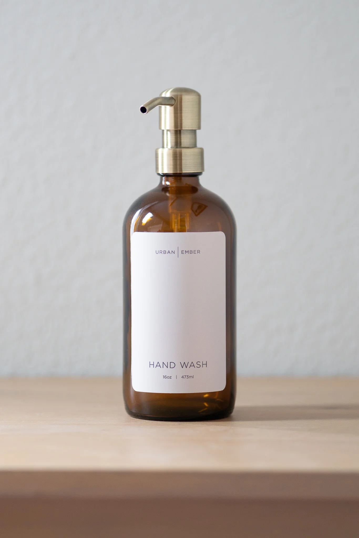 Minimalist Collection - Amber Glass Ivory Hand Wash, Dish Soap or Hand Lotion Dispenser | Urban Ember