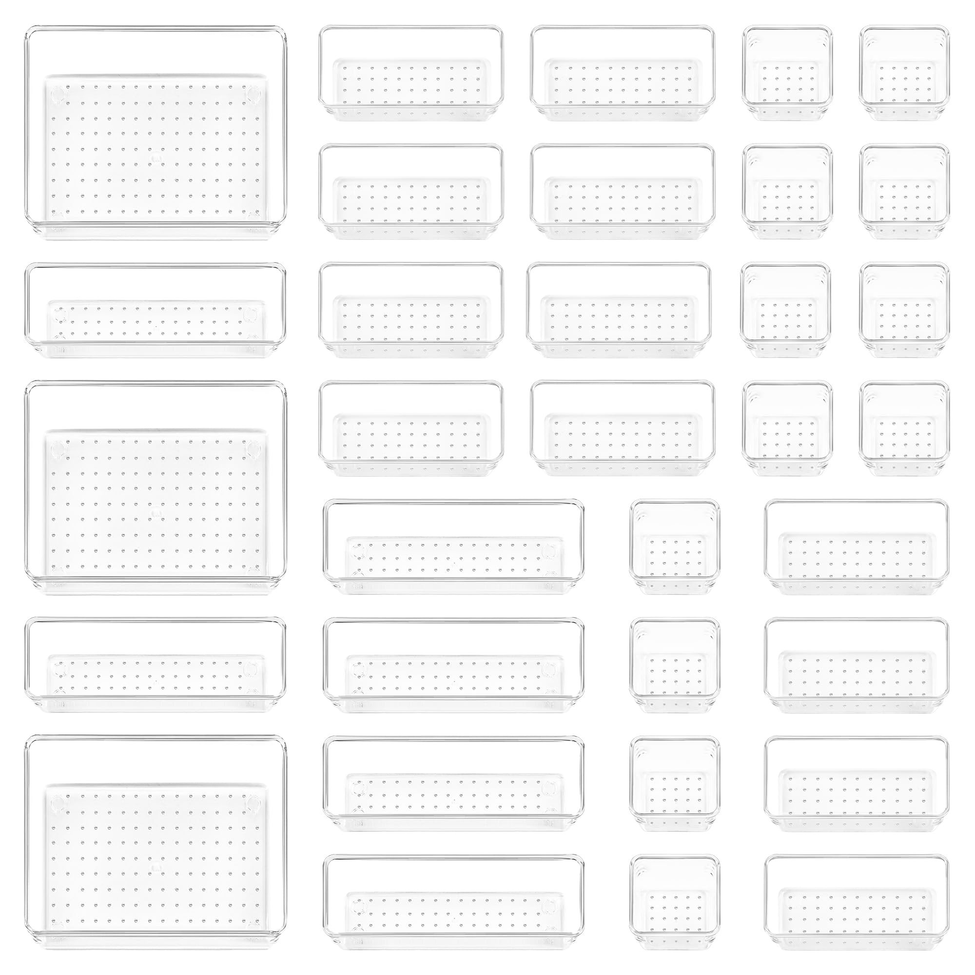 Vtopmart 37 Pack Drawer Organiser, 4-Size Versatile Bathroom and Vanity Drawer Organiser, for Mak... | Amazon (UK)