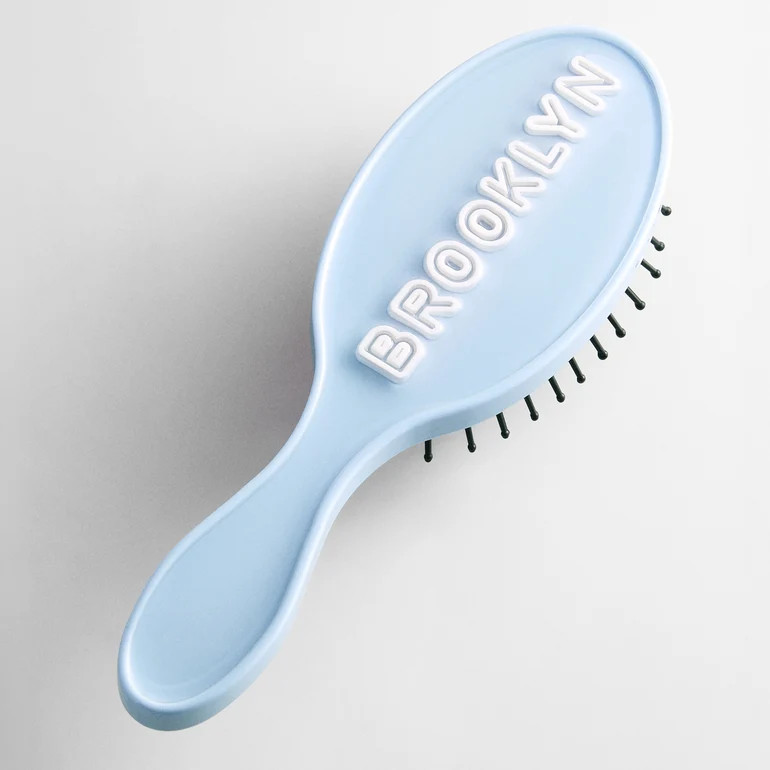 Mini Fine Line Custom Hair Brush - Powder Blue/White | BaubleBar