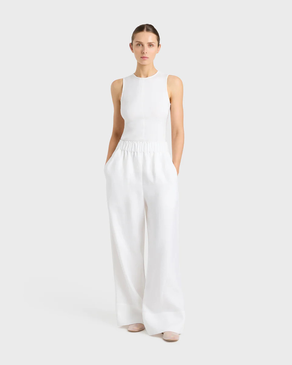 BONDI BORN® | Delphi Universal Pant in White | Organic Linen | BONDI BORN