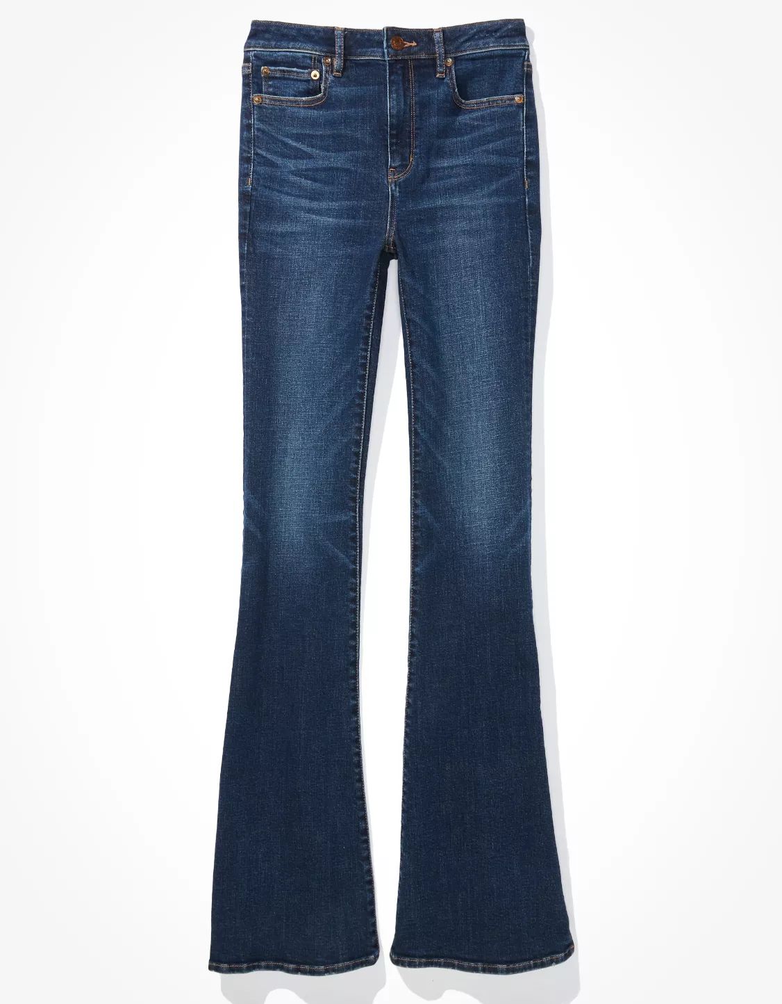 AE Super High-Waisted Split Hem Flare Jean | American Eagle Outfitters (US & CA)