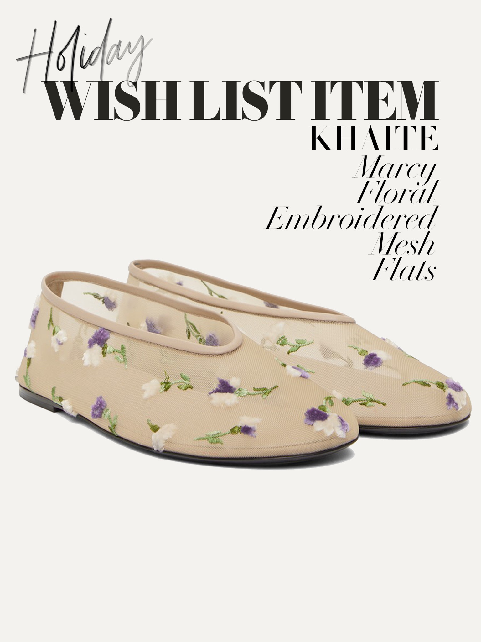 These floral ballet flats are SO pretty for summer 🪻🪻
Khaite Marcy Floral Embroidered Mesh Flats | Designer shoes | Summer outfits | Statement shoes | Wedding guest shoe | Ballerinas | Slip on | Ballet shoes 

#LTKluxury #LTKshoes #LTKsummer