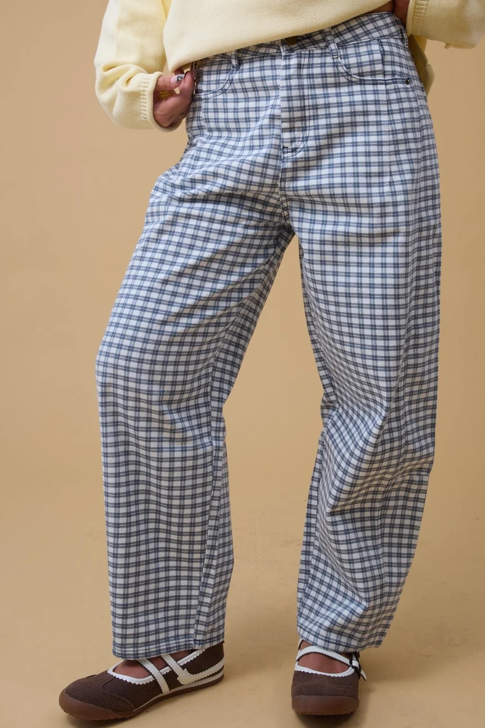 Modest Mini Check Barrel Pants | Called To Surf