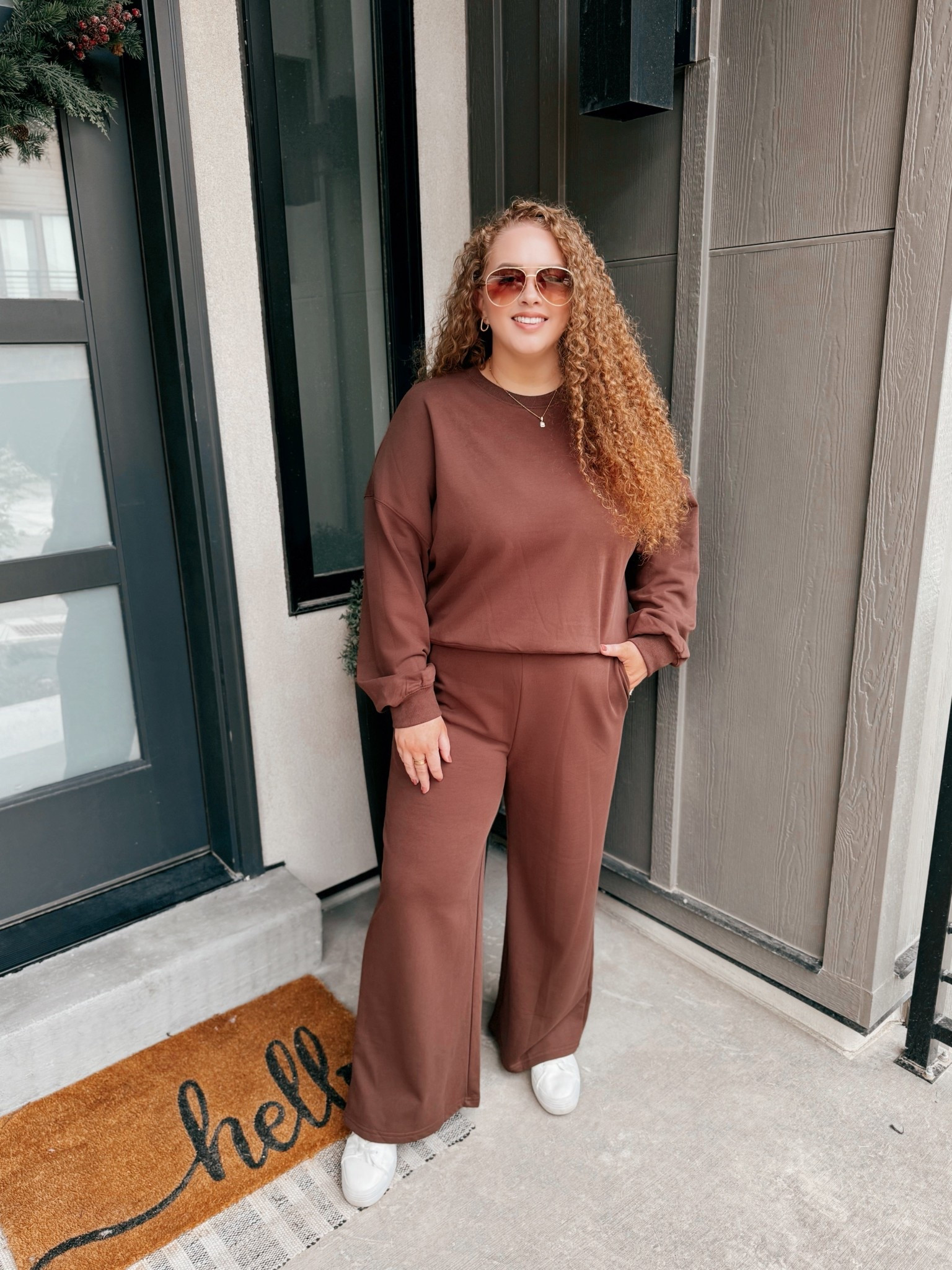 Comfy, casual, and travel day approved 🤎 This brown two piece set from Amazon is my new go to for staying cozy on the go ✈️ amazon two piece set | amazon brown two piece set | amazon brown lounge set | amazon lounge set | sneakers | amazon white sneakers | white platform sneakers | amazon fall travel outfit | fall travel outfit | amazon fall travel outfit | amazon fashion | amazon finds | amazon look | amazon outfit | fall lounge set | fall lounge | fall fashion | fall finds | fall outfit inspo | fall fashion inspo | fall 2025 

#LTKFallSale #LTKMidsize #LTKTravel