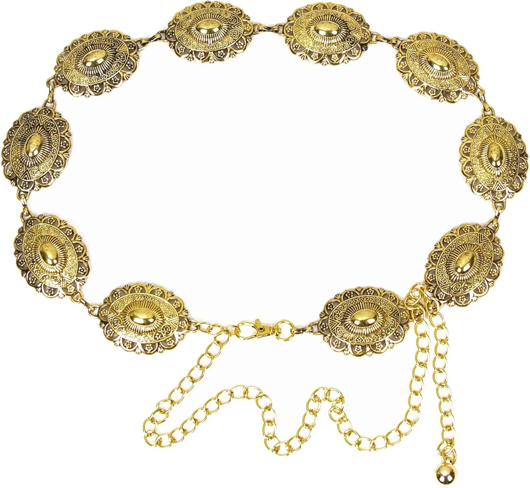 ILuvatar Waist chain women's metal chain dress with sweater chain gold retro Turquoise stone punk... | Amazon (US)