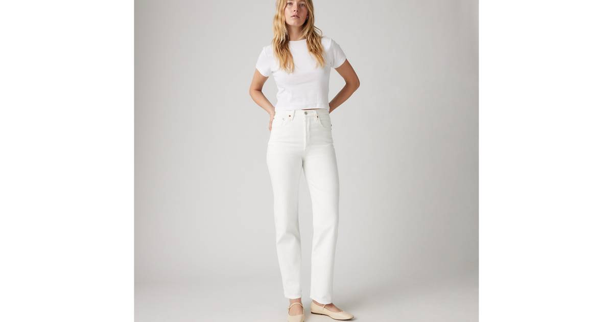 Ribcage Straight Ankle Jeans - White | Levi's® GB | Levi's UK