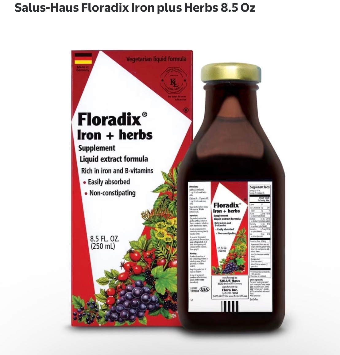 Floradix
Salus-Haus Floradix Iron plus Herbs 8.5