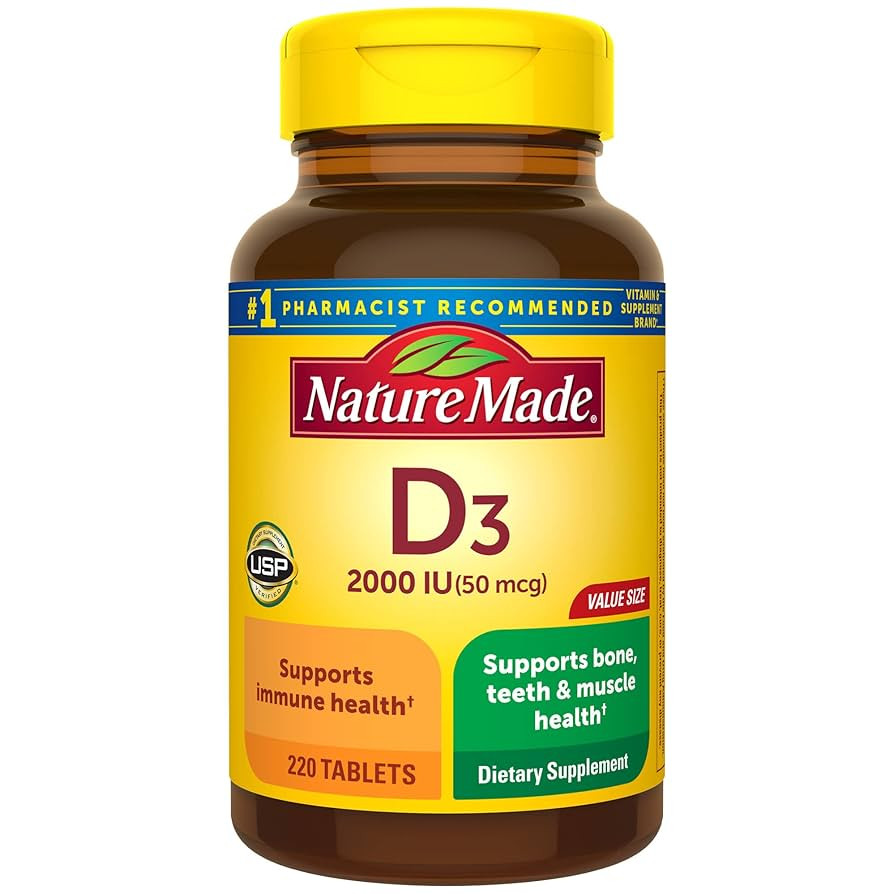 Nature Made Vitamin D3 2000 IU (50 mcg), Vitamin D Supplement for Bone, Teeth, Muscle and Immune ... | Amazon (US)