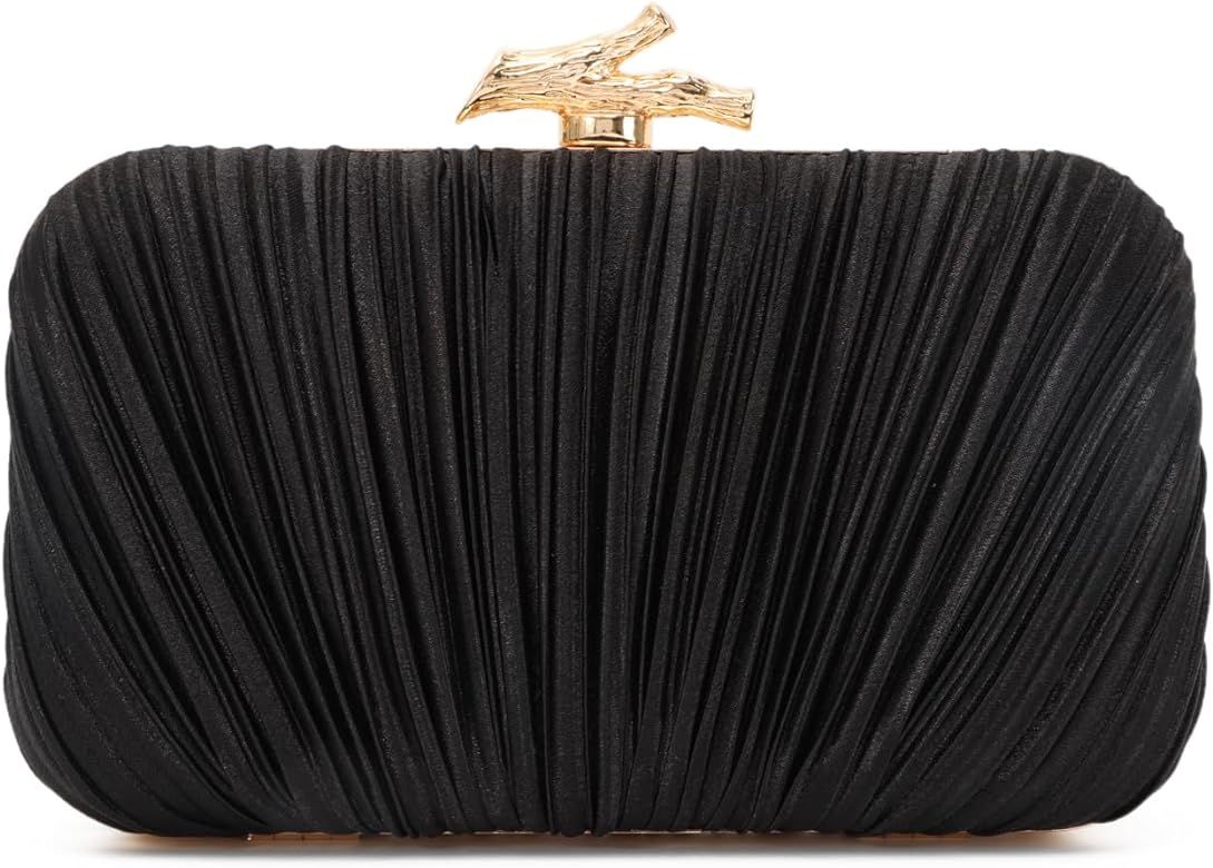 Freie Liebe Clutch Purses for Women Evening Bag Pleated Clutch Bag with Chain for Wedding Party | Amazon (US)