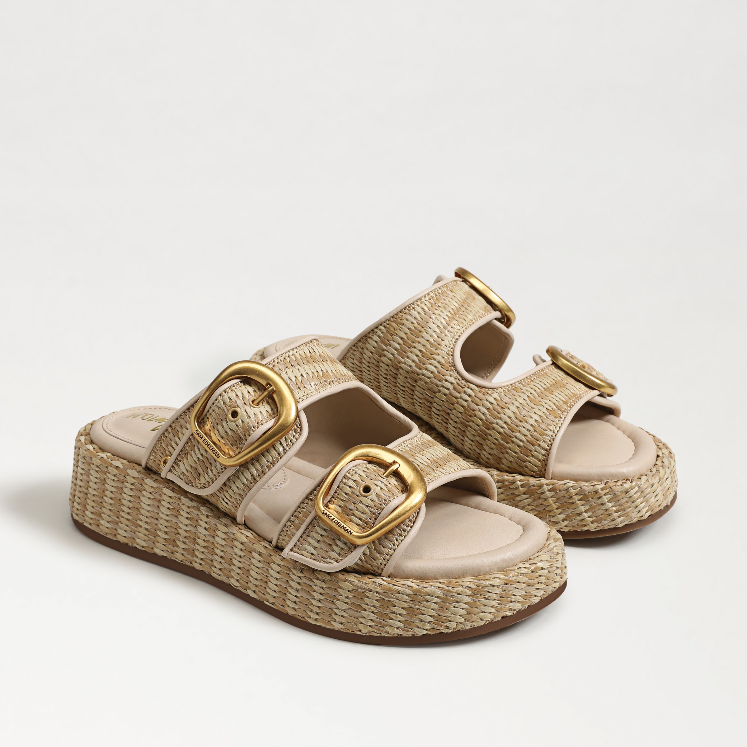 Sam Edelman Nerissa Platform Slide Sandal Natural Basketweave | Sam Edelman