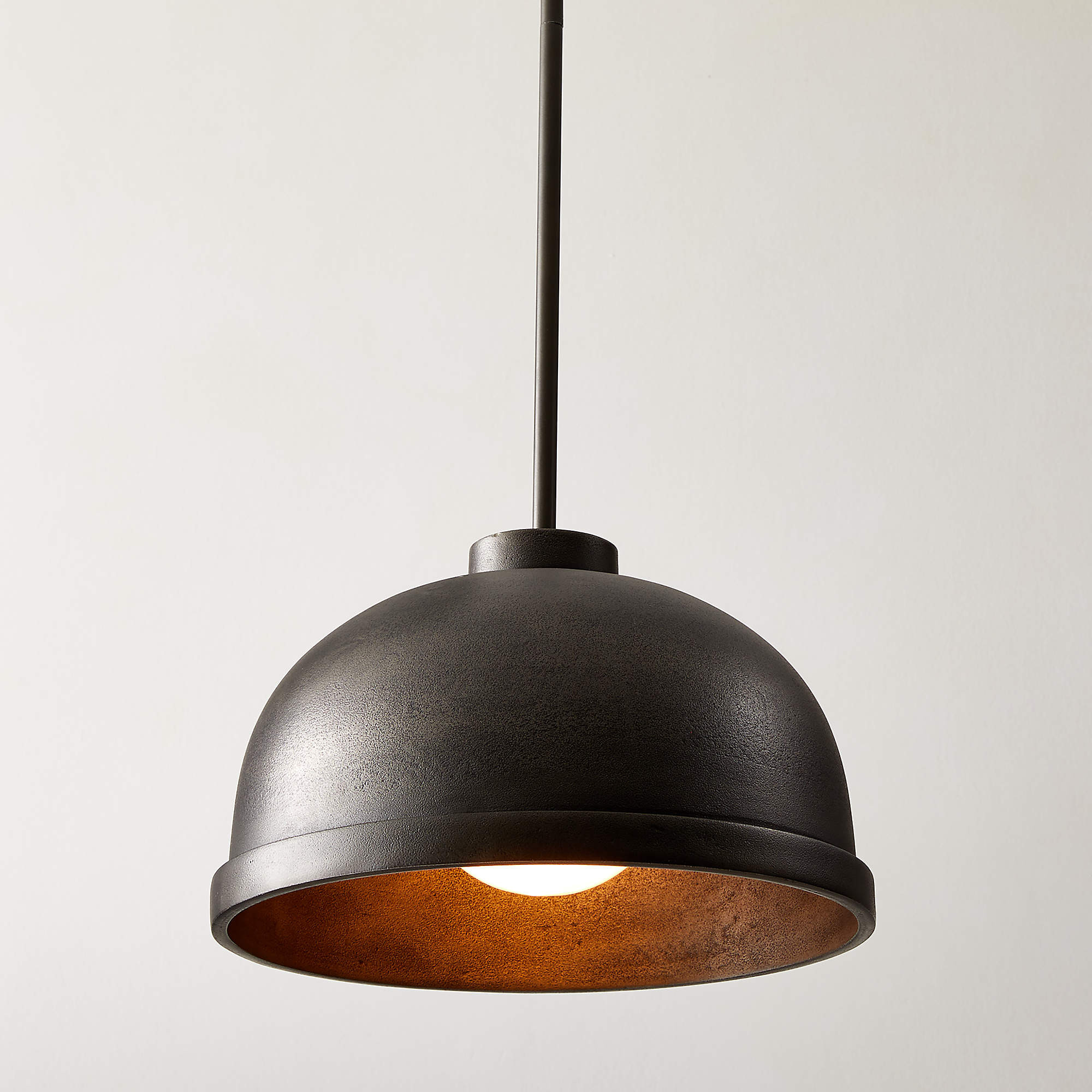 Capitola Indoor/Outdoor Black Cast Aluminum Dome Pendant Light + Reviews | CB2 | CB2