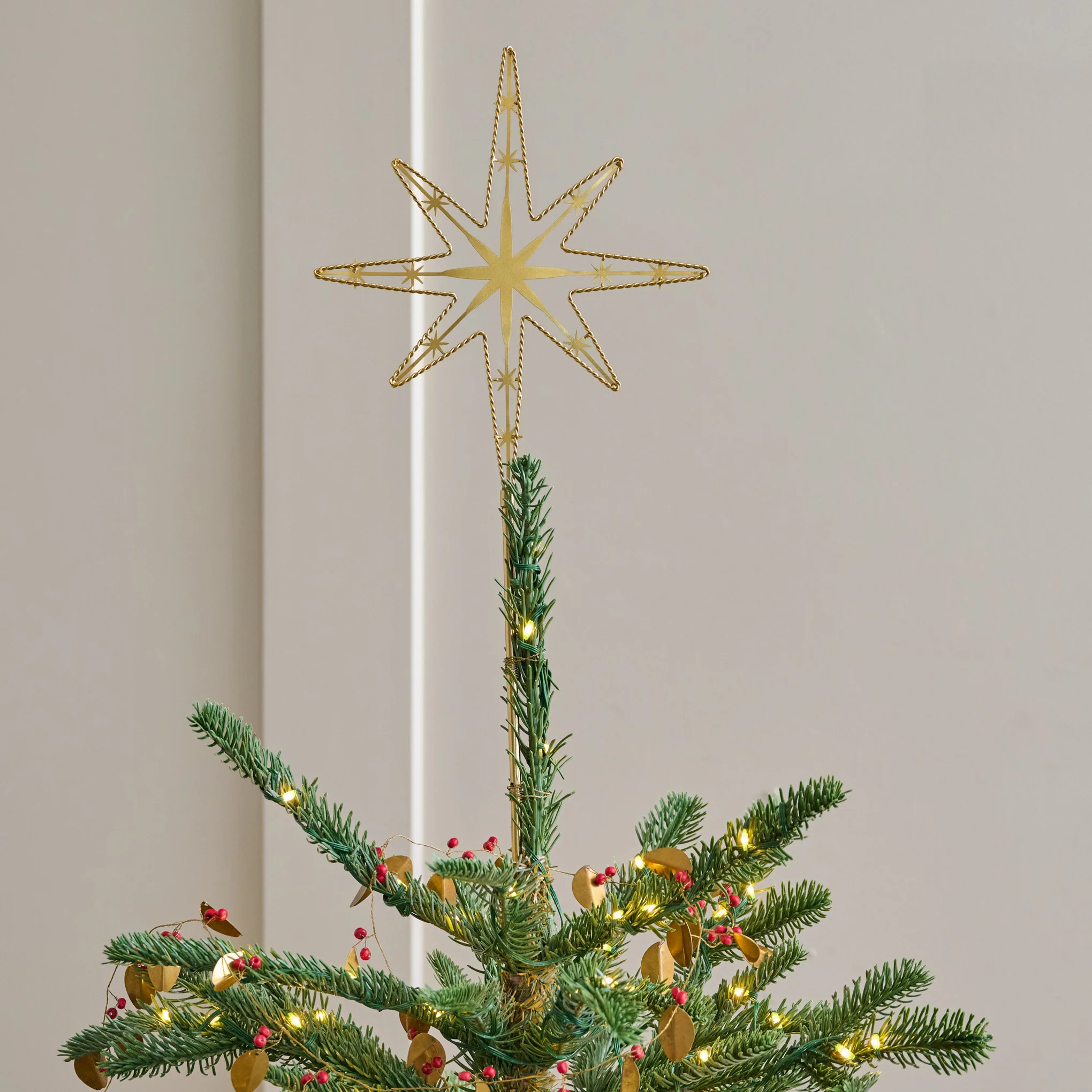 Twisted Brass Star Tree Topper | Magnolia