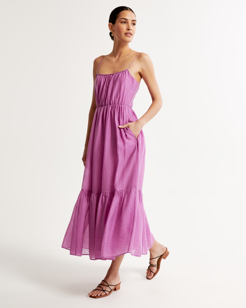 Low Back Tiered Maxi Dress | Abercrombie & Fitch (US)